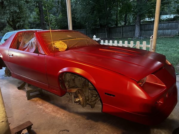 Candy-red Camaro in progress