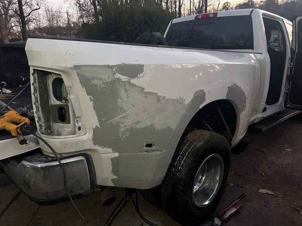 Ram dually bed repair — Before