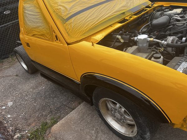 Fresh yellow paint